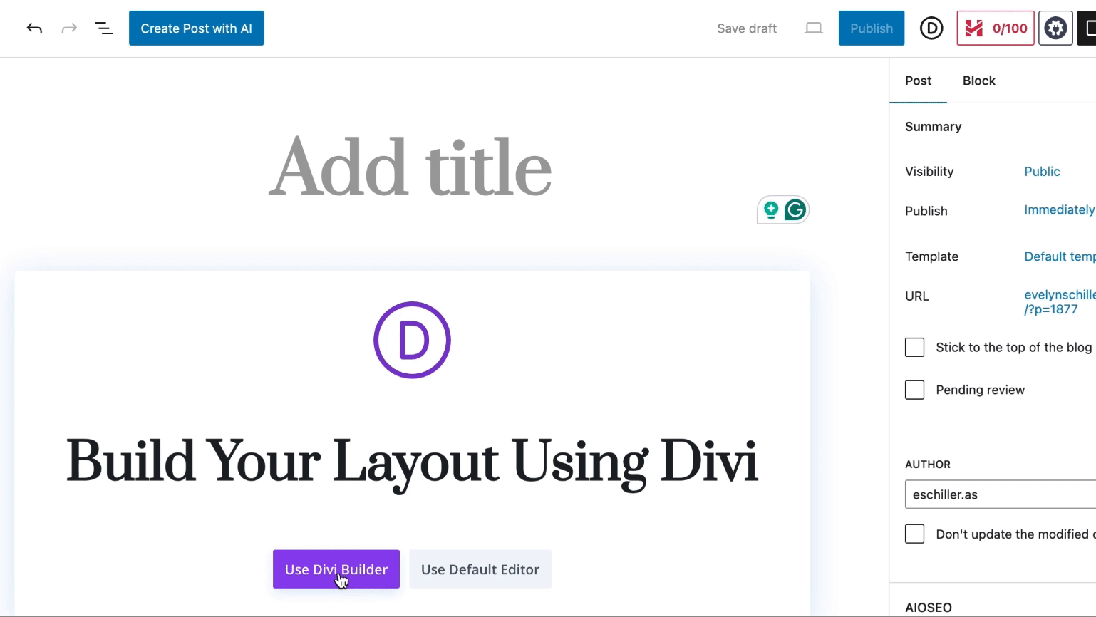 click use divi b